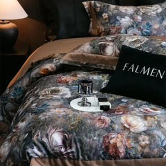 Oil Painting Style Blooming Flower Pattern Bedding Set