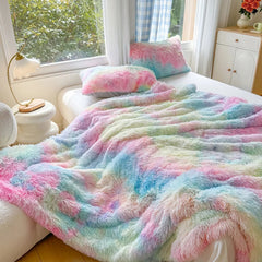 1Pc Mink velvet fabric Colorful Soft Warm Sofa Throw Blankets Travel Blanket Warm Bedding All Season With zipper Duvet Covers