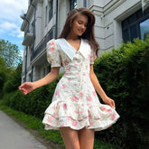 Gweny Puff Sleeves Floral Mini Dress