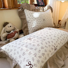 3/4Pcs Korean Princess Style Floral Printing Bedding Set