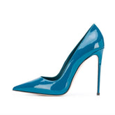 Autumn Royal Blue Patent Leather high-heeled Shoes