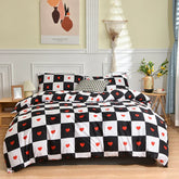Printed Quilt Cover Set Quilt cover with Pillowcases 3PCS sets plaid Comforter cover queen king twin size for double single bed