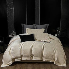 Lyocell Cotton Jacquard Soft Silky Luxury Bedding Set