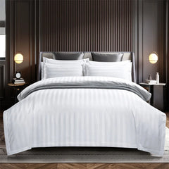 300TC 100% Cotton Woven Sateen Embroidered Duvet Cover Set Premium Bedding for Bedroom
