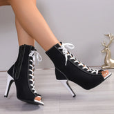 Canvas High Hees Shoes