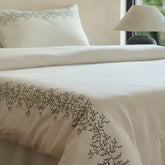 Simple Fresh Style 100% Cotton Bedding Set, Pure Cotton Embroidered All-Season Duvet Cover, Flat Sheet/Fitted Sheet, Pillowcases