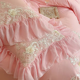 Elegant Lace Rose Embroidery Bedding Sets