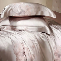 Flower Jacquard Color Blocking Luxury Bedding Set