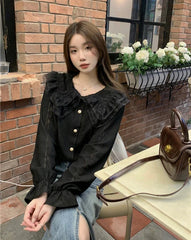 Camisa romántica oscura Alexia