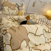 Cute Duvet Cover Set Flat Sheet Pillowcase No Filler Fashion Twin Double Queen Size Kids Adult 2024 Bedding Linens