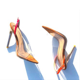 Transparent PVC Peep toe Banquet Shoes