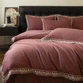 100% Cotton Brushed Luxury Embroidery Wide Edge Bedding Set