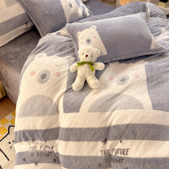 Winter Thicken Warm Short Plush Duvet Cover King Double Queen Size Double-side Coral Fleece Quilt Cover Not Including Pillowcase