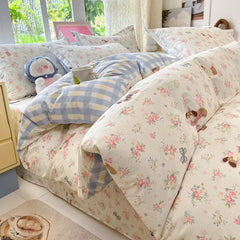 Korean Printed Duvet Cover Twin Queen Soft Comforter Covers Washable Single Double Bedding Home Quilts Cover (No Pillowcase)