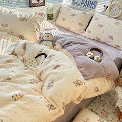 Winter Thick Velvet Duvet Cover Set Student Dormitory Bedding Set