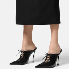 Muller Pointy Lace-Up Heels