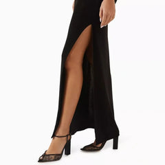 Black lace Peep toe Shoes