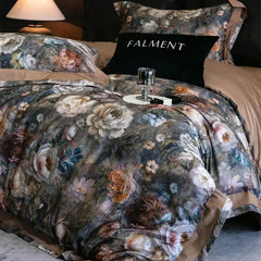Oil Painting Style Blooming Flower Pattern Bedding Set