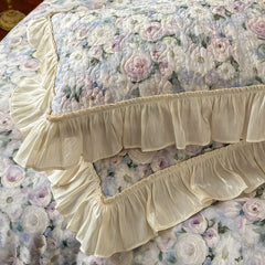 Korean Princess Style Floral Ruffles 100% Cotton Bedding Set