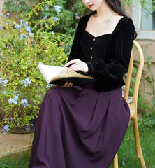 Conjunto de vestido vintage de Levia Dark Academia