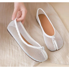 Hollow Out Mesh Split Toe Women Tabi Ballet Flats Comfortable Walking Loafers Casual Ladies Dance Shoe Zapatos De Mujer