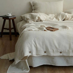 Pure cotton breathable and dry bedroom bedding four piece set Japanese style light luxury and high-end feel