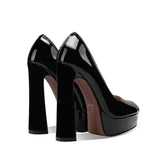 Cow patent leather peep toe Pumps