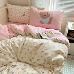 Ins Cream Bedding Set