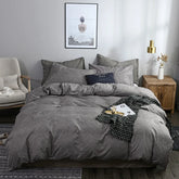 2/3pcs Solid Color Duvet Cover Set Super Soft Queen King Size Bedding Sets