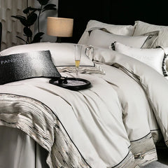 1000TC Egyptian Cotton Grey Luxury Embroidery Bedding Set