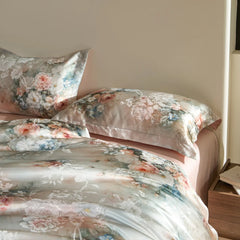 American Vintage Flowers Jacquard Brocade Silky Cotton Luxury Bedding Set