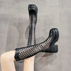 Female Breathable Hollowed Out Mesh Boots