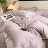 High Quality Long Staple Cotton Embroidery 4 Piece Bedding Set