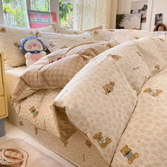 Korean Printed Duvet Cover Twin Queen Soft Comforter Covers Washable Single Double Bedding Home Quilts Cover (No Pillowcase)