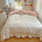 Princess Style Cartoon Floral Ruffles Bedding Set