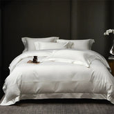 Luxury White Hotel Style Premium 100S Long Staple Cotton Bedding Set