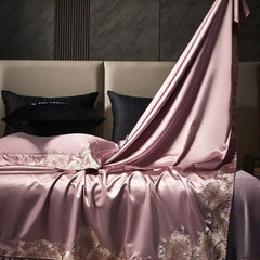 High Precision Damask Egyptian Cotton Luxury Embroidery Bedding Set
