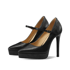 Embossed sheepskin Pointed to thin Heels