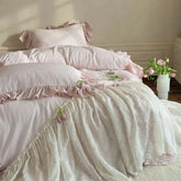 French Lace Ruffles Princess Wedding Bedding Set