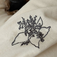100% Cotton Wrinkled Yarn Flower Embroidery Bedding Set