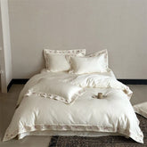 Luxury Embroidery Wide Edge Cream Bedding Set
