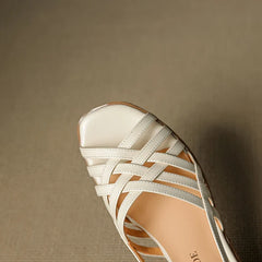 Leather Cowhide Comfortable Low Heel