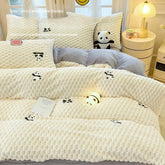 Winter Thicken Warm Duvet Cover Set Queen Bed Linens Set Milk Velvet Quilt Cover Bed Sheet Pillowcase 3/4pcs Luxury Bedding Set