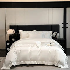 100% Cotton Floral Embroidery Wide Border Luxury Bedding Set