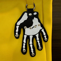 Gothic Skeleton Hand Leather Belt Clip Keychain