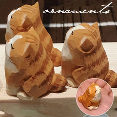 Handmade Wooden Cute Pet Figurines