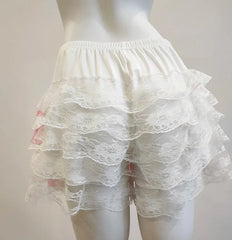 Bloomers estilo coqueta con volantes de cristal rosa