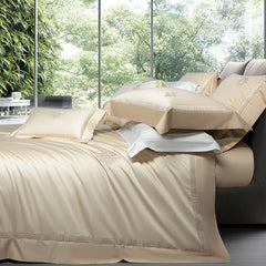 Luxury Embroidery Solid Color Bedding Set