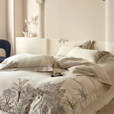 Neutral Cotton Linen Blend Vintage Bedding Set