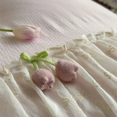 French Lace Ruffles Princess Wedding Bedding Set